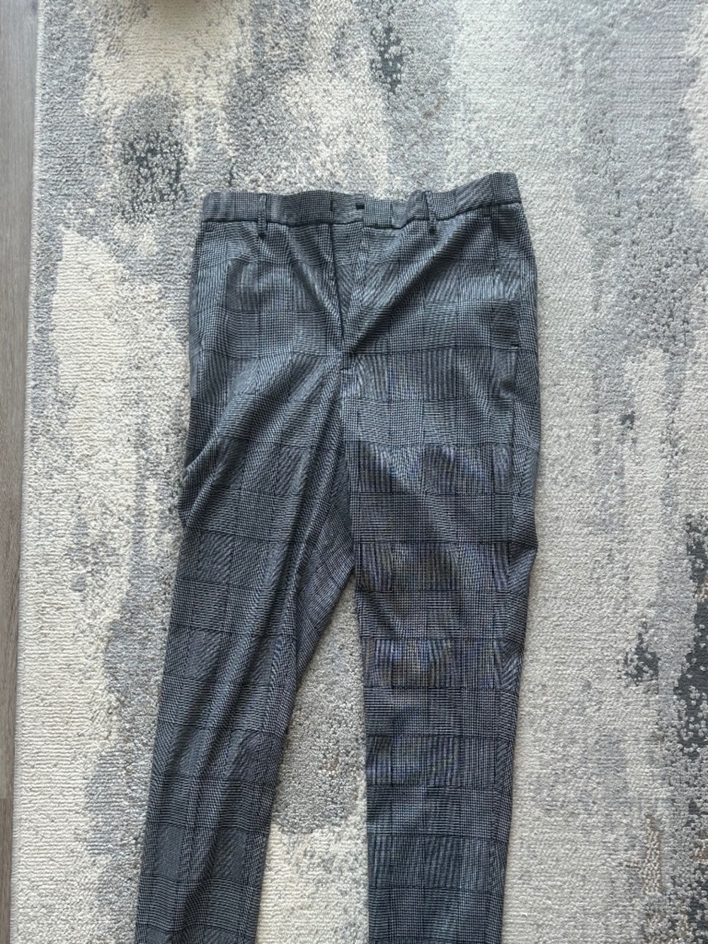 Express Extra Slim Glen Plaid Dress Pants — 36x32